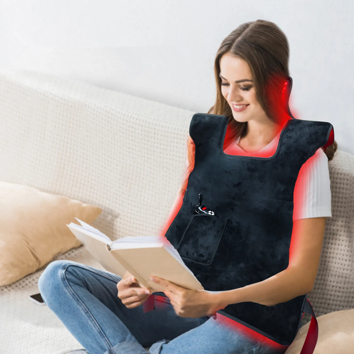

Shanglaite 753PCS 5050SMD 660nm 850nm Flexible Light Cape for Upper Back Muscle Relax Red Light Therapy Jacket