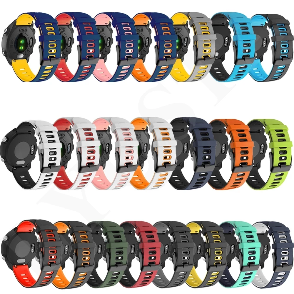 20 22mm Smart Watch Band For Garmin Vivoactive 3 3t 4 Venu 2 Plus SQ Silicone Straps Forerunner 245 255 Watchband Wrist Bracelet