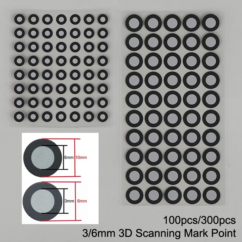 100/300pcs 3x6mm 6x10mm 3D Scanning Mark Point For Creality CR-Scan Raptor/ Otter/ Ferret Pro 3D Scanner Tracking Dot