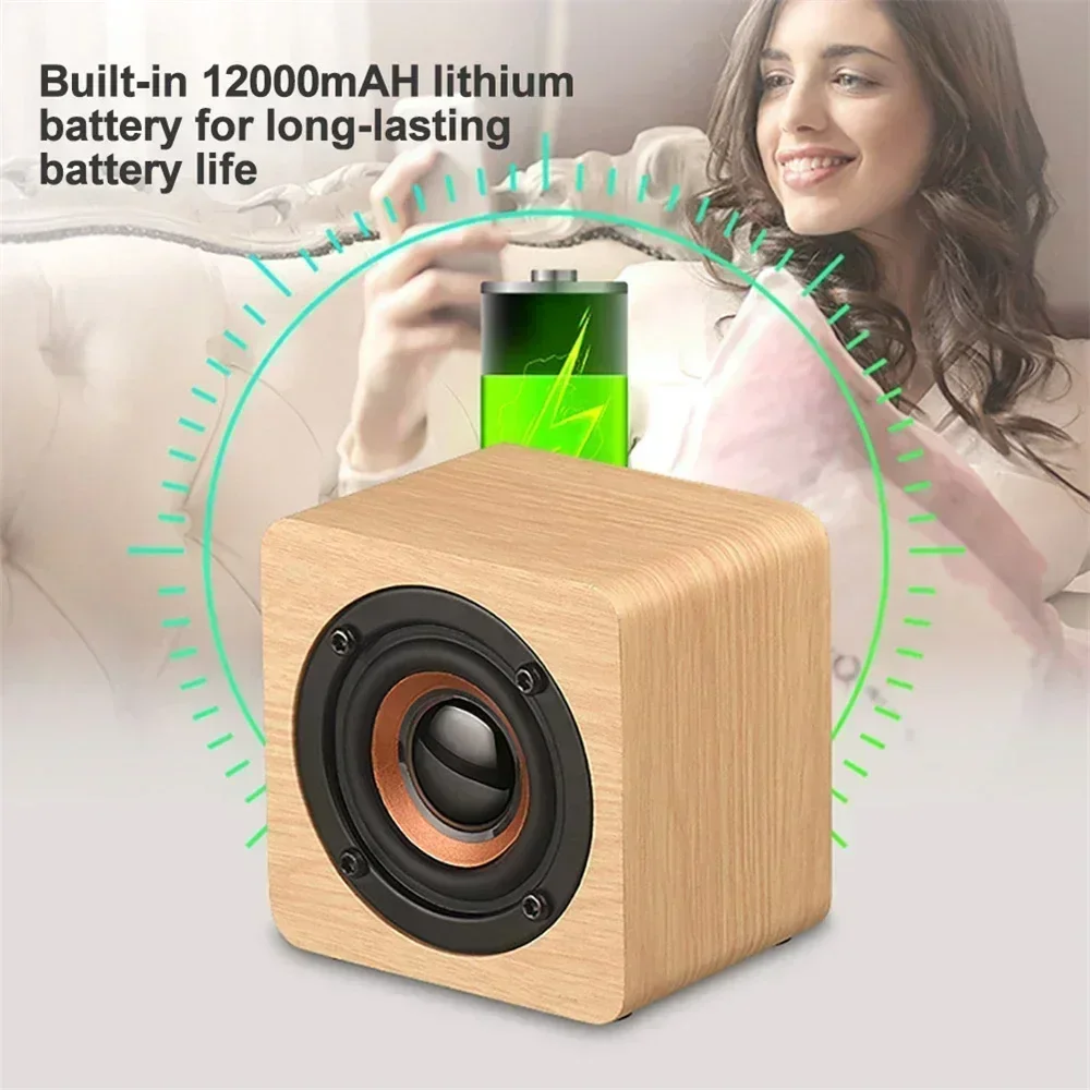 

Wireless Music Player For Phone Laptop PC Subwoofer Sound Box HIFI Retro Wooden Speaker Bluetooth Stereo Powerful Bass Theater