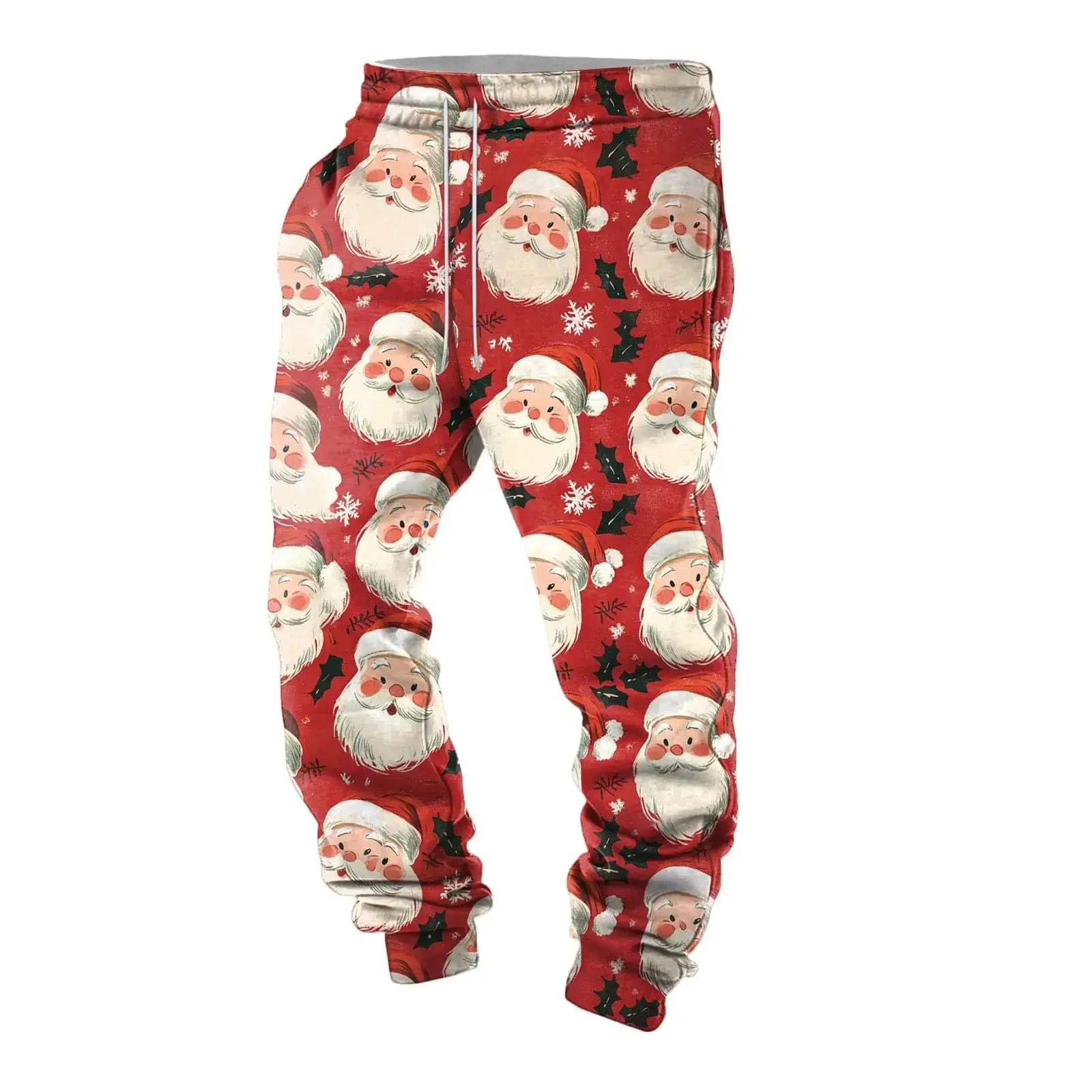 

Men's 3D Printed Three-Dimensional Santa Claus Head Sweatpants Comfortable In Winter Street Casual Pants Fashionable Bottoms