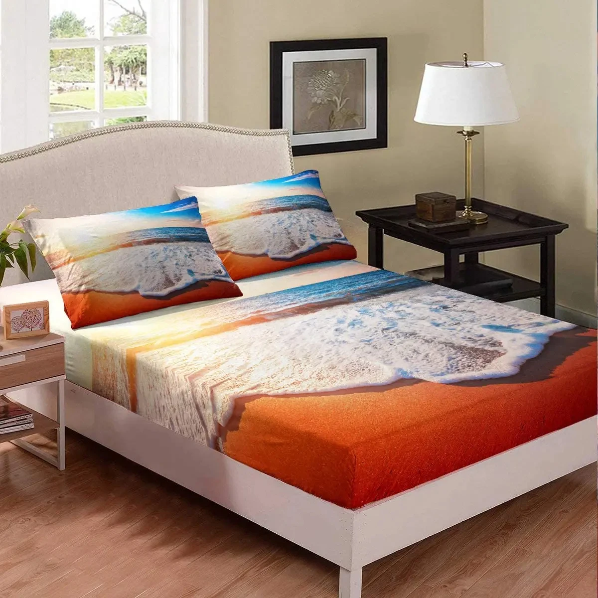 Beach Theme Fitted Sheet Seash - Fitted Bed Sheets Deep Pocket ulasan dan harga