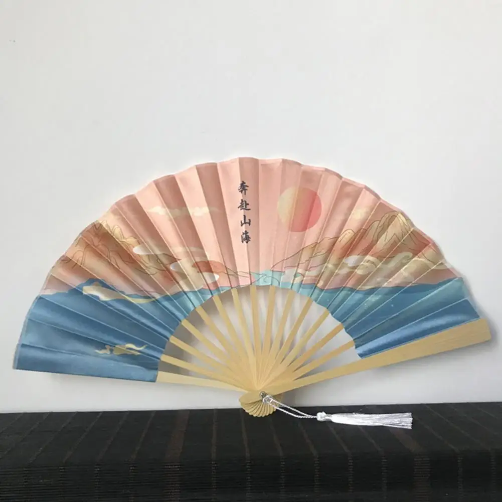 Handheld Summer Fan Vintage Handheld Fan Bamboo Hand Held Fan Chinese Style Dance Performance Prop Party Gift Portable Summer