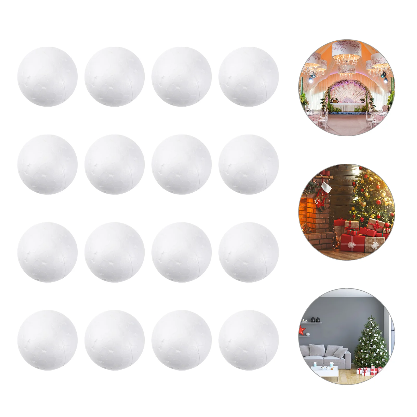 15 Uds. Bolas artesanales sólidas DIY bolas de espuma de poliestireno arreglo floral decorativo blanco