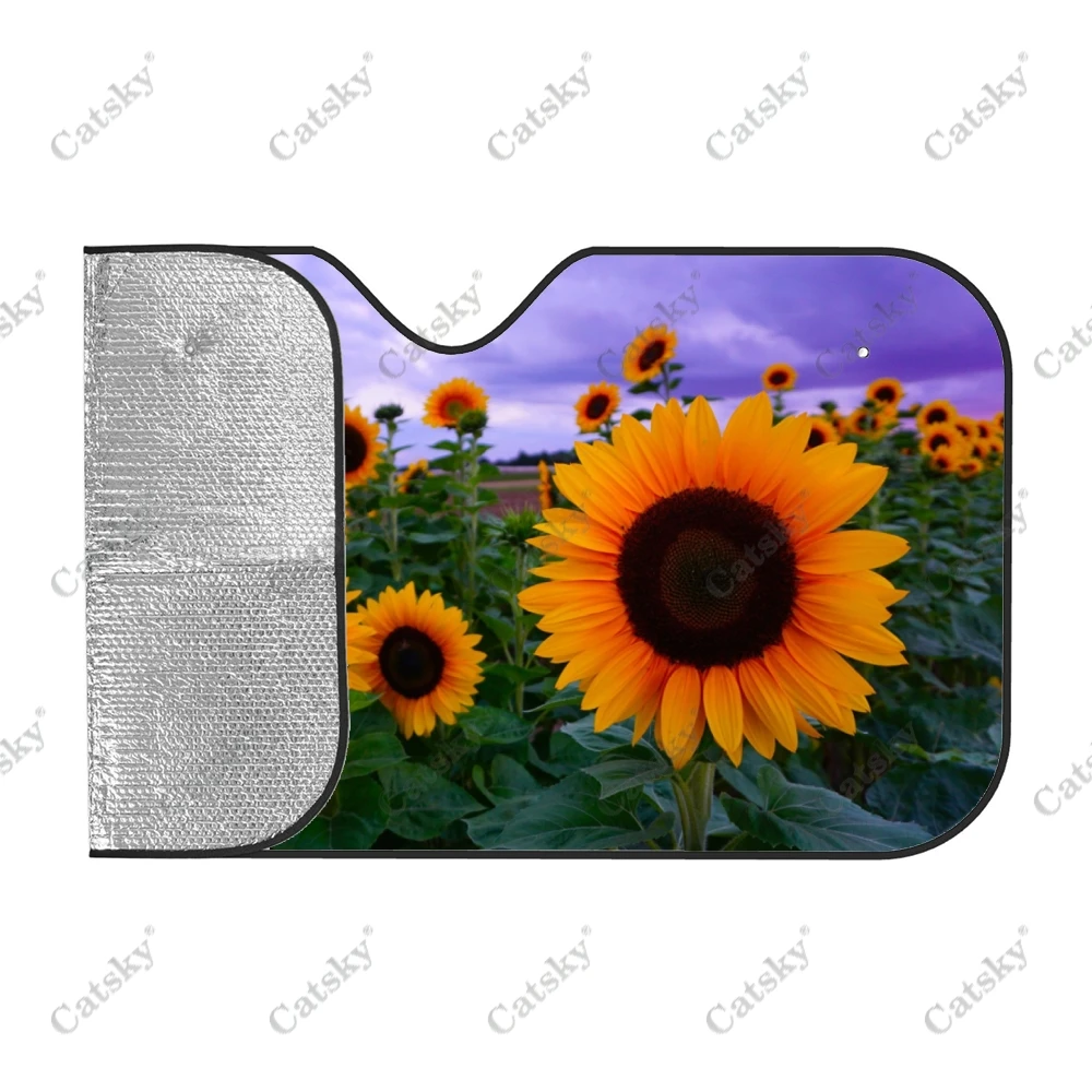 Sunflowers in Fields Car Accessories Front Windshield Sunshade Foldable Sunvisor Protect Universal Summer Visor Shield for SUV