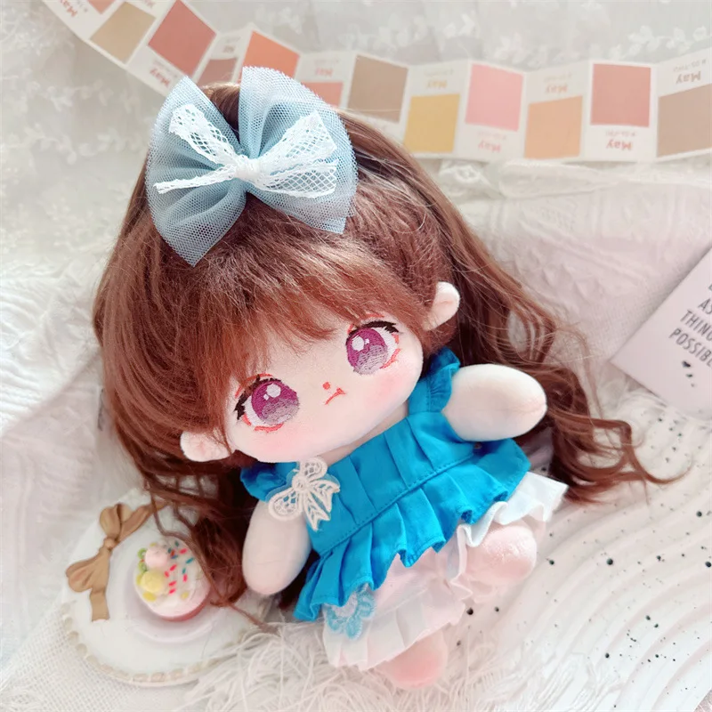 20cm Blue Skirt Idol Doll Kawaii Plush Cotton Star Doll Stuffed Baby Plushies No Attributes Soft Dolls Toys Fans Collection Gift