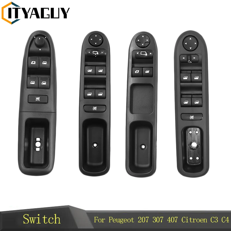 Elektryczny przełącznik sterowania szybami do Peugeot 307 207 do Citroen C3 Picasso 2000+ 6554KT 6554QC 6554HA 6554ER 6554CF