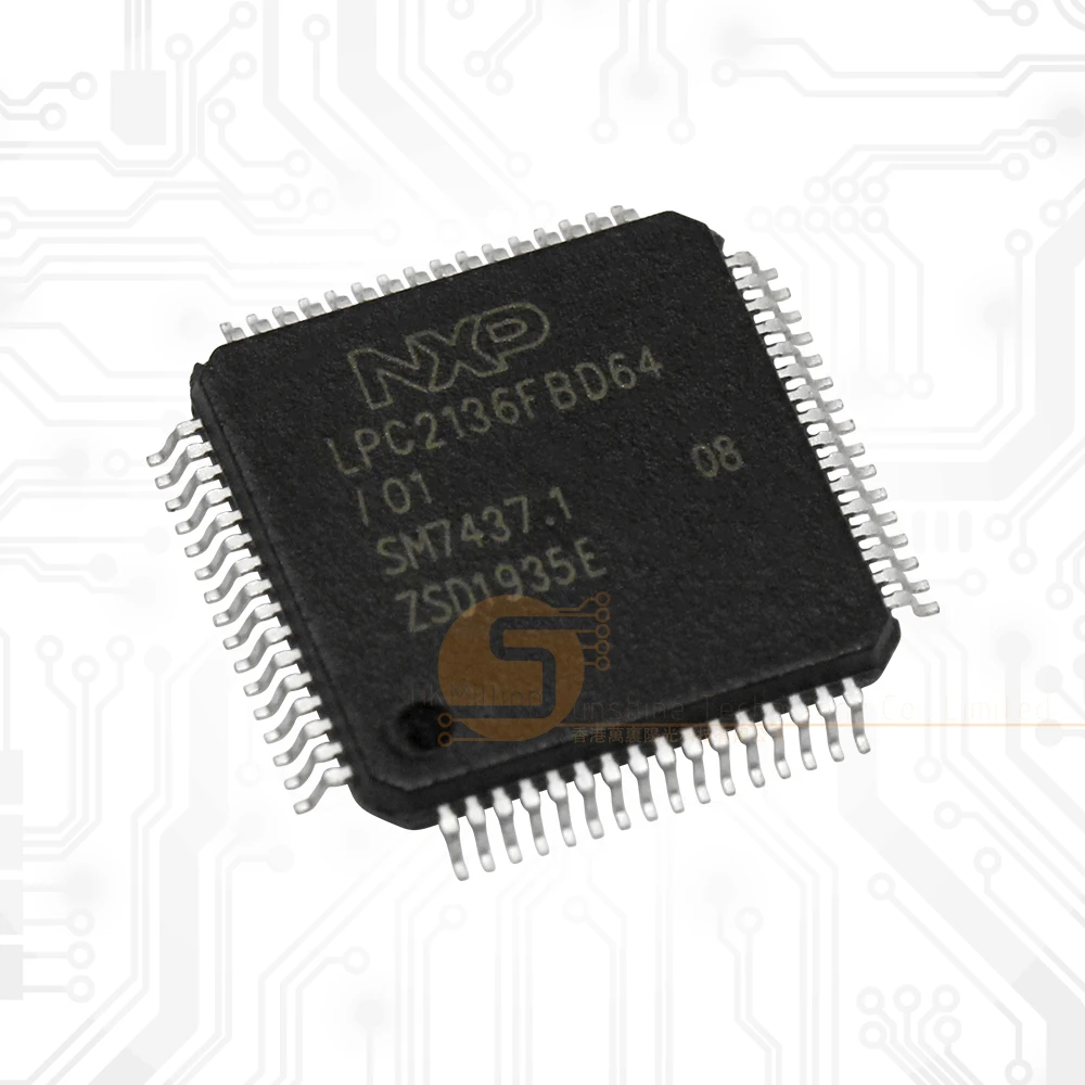 Chipset original, novo, LPC2136FBD64, LPC2136FBD64, LQFP64