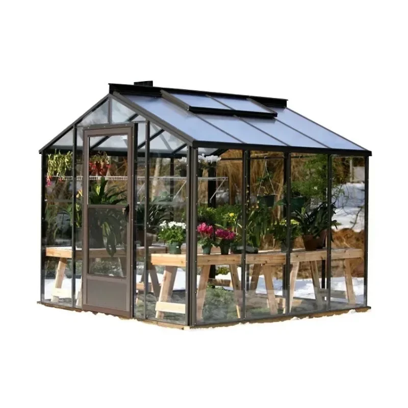 Glasgewächshaus, Garten-Gewächshaus, regenfeste Terrasse, abnehmbares Gewächshaus für den Außenbereich