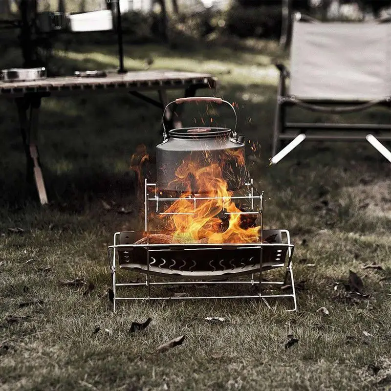 

Fire Pit Stand Stainless Steel Foldable Fire Pit Holder For Camping Grilling Supplies Campfire Organizer Stand For Patio Camping
