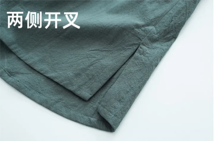 Baumwoll-Leinen-Kleidungsset im Zen-Stil für Männer und Frauen, lässig, bequem, atmungsaktiv, Sommermode, traditionell chinesisch – Detail 6
