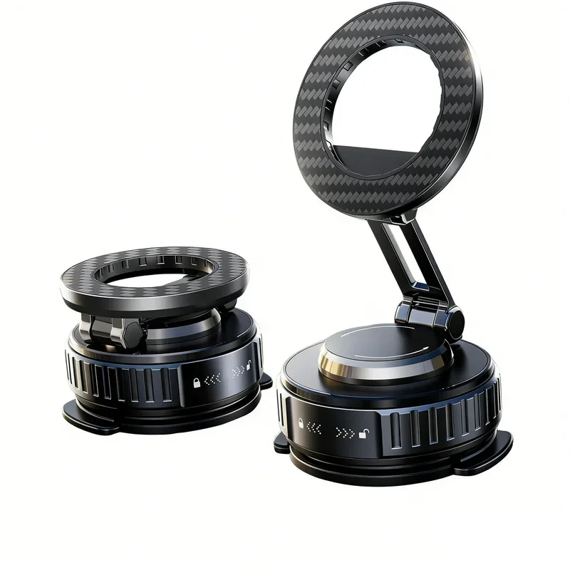 360 Degree Rotation Car Phone Holder Strong Magnetic Vacuum Suction Dashboard Mount Alloy Metal Universal Navigation Stand