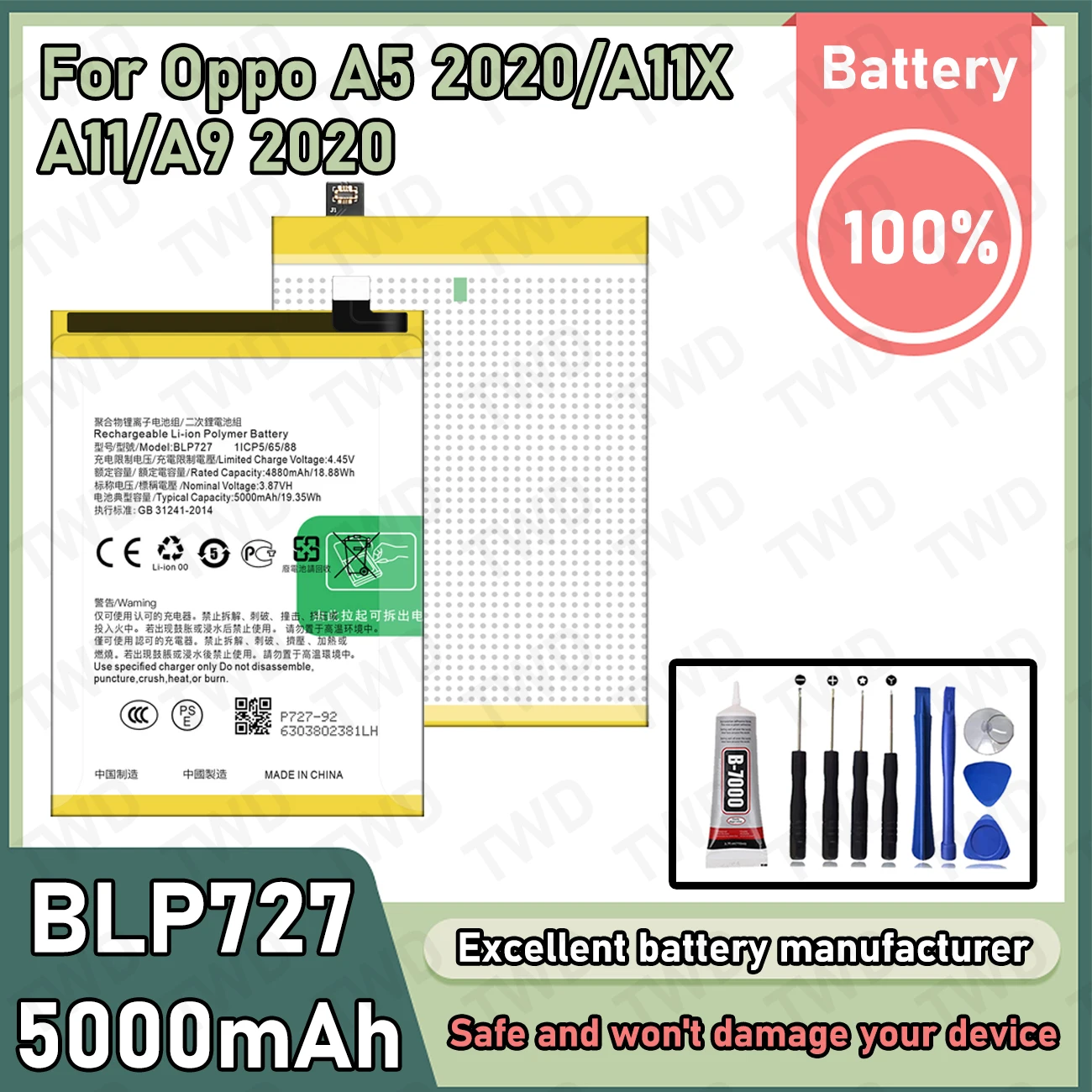 BLP727 بطارية ذات سعة كبيرة لبطاريات OPPO A5 2020/A9 2020/A11X/A11 جديدة عالية الجودة + أدوات مجانية #1