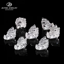 1 Pc Natural Stone Rock Quartz Dragon Head Carved White Crystal Charm Bead For Jewelry Making Diy Necklace Bracelet Accessory