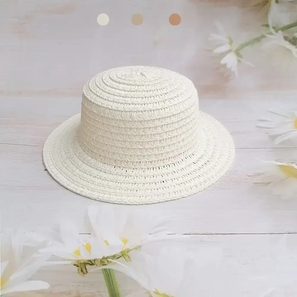 Plusieurs TANCrafts-Chapeau de paille tissé jaune mignon, décoration de bricolage, casquettes à beurre, jouets de bricolage, accessoires à beurre