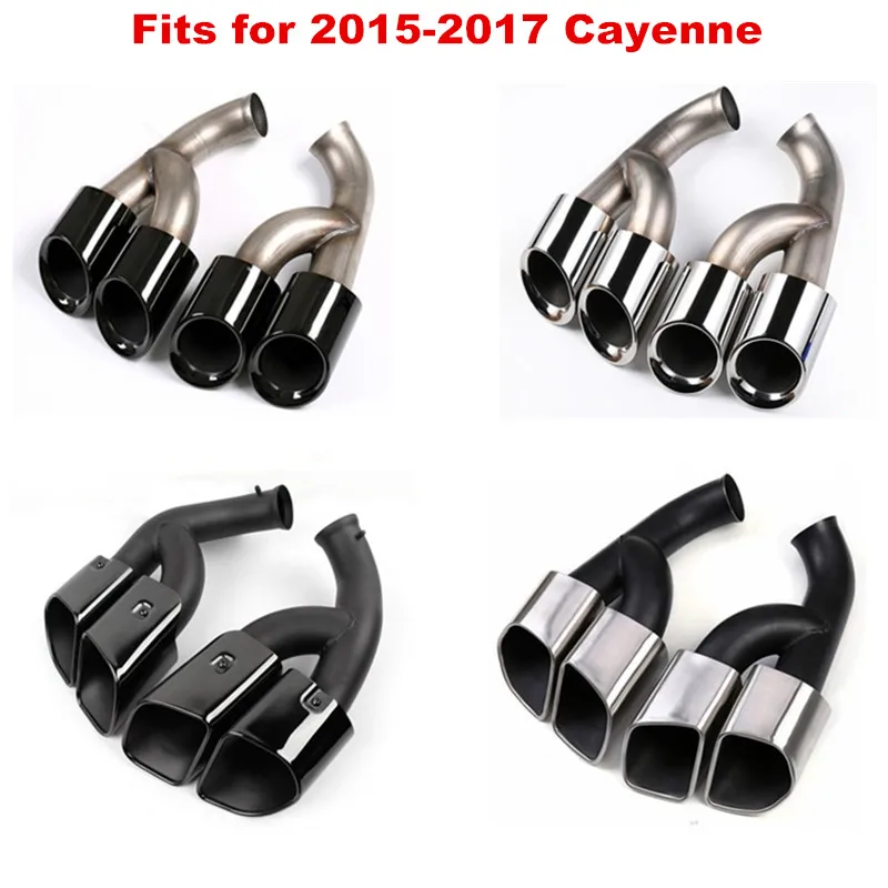 For 2015-2017 Porsche 958 Cayenne S Exhaust Tailpipe Nozzle Muffler Tube escape auto tuning car accessories