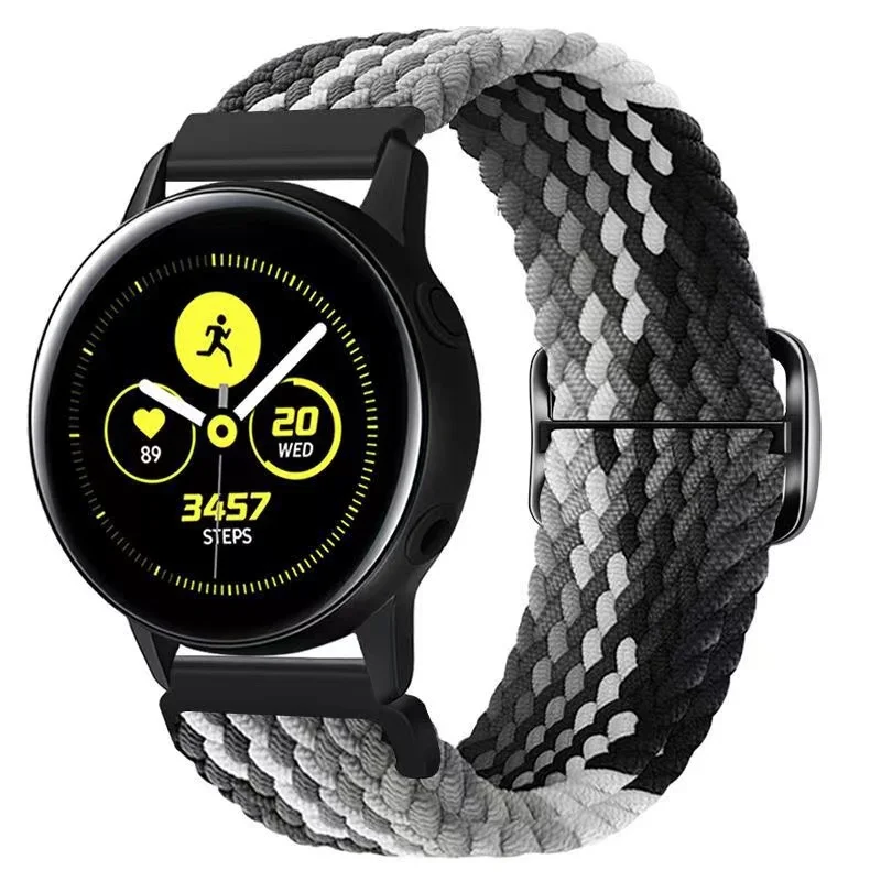 20mm 22mm Braided Solo Loop Strap For Samsung Watch 5/4/3 Active 2/Huawei Watch 3/GT Nylon Elastic Bracelet Amazfit GTR/GTS Belt