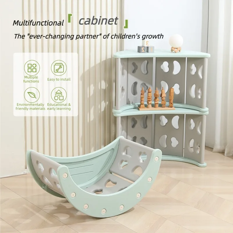 Multifunktionales Kinderspielzeug Rutsche Schaukelbett Aufbewahrung Laufstall Kletterbogen Rutsche Lerntisch Integrierte Sicherheit Baby-Rutschen Spielzeug