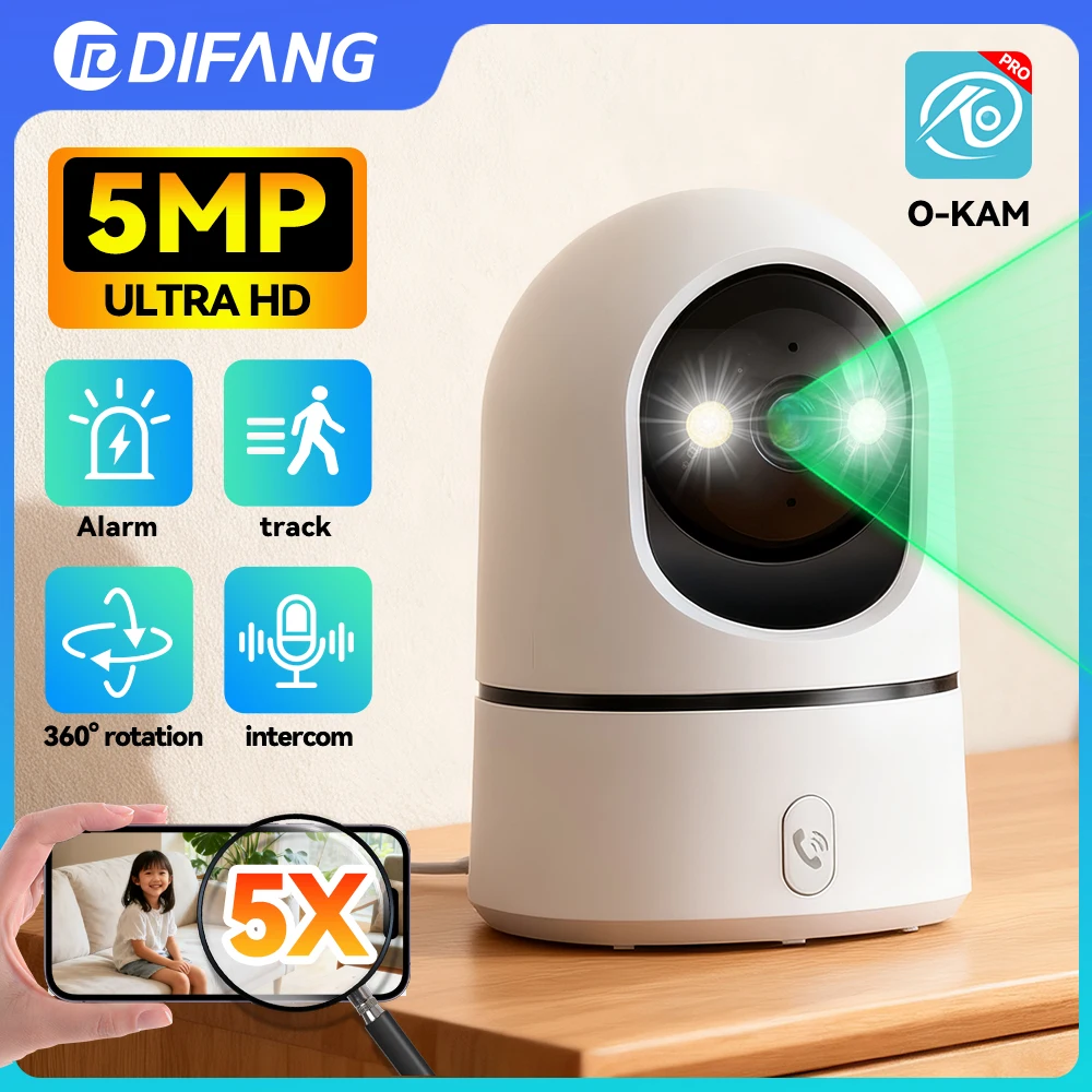 

DIFANG 5MP видеоняня видео-вызов защита дома 5-кратный зум CCTV IP-камера внутреннего домашнего наблюдения O-kam