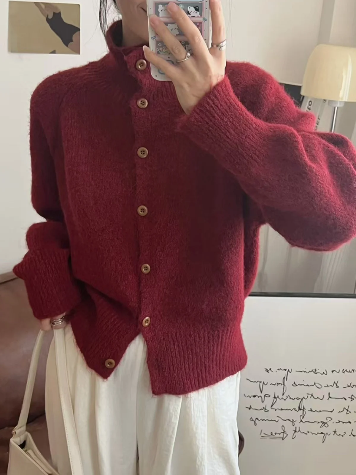 

Женский вязаный свитер с воротником-стойкой, пальто, внутренняя одежда, повседневный длинный свек, теплый однотонный цвет, весна, осень, зима, O...