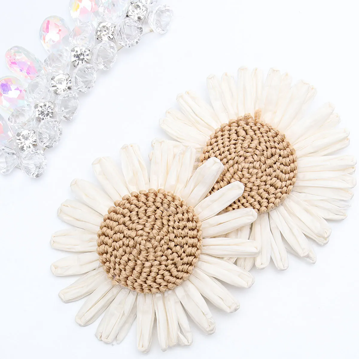 

2pcs Flowers Decor Accessories Beige Light Brown Vintage Lightweight Durable Diy Shoes Flower Craft Decoration Clothing Hat