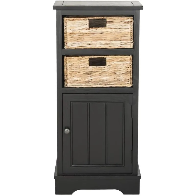 American Homes Collection Connery Distressed Black Cabinet