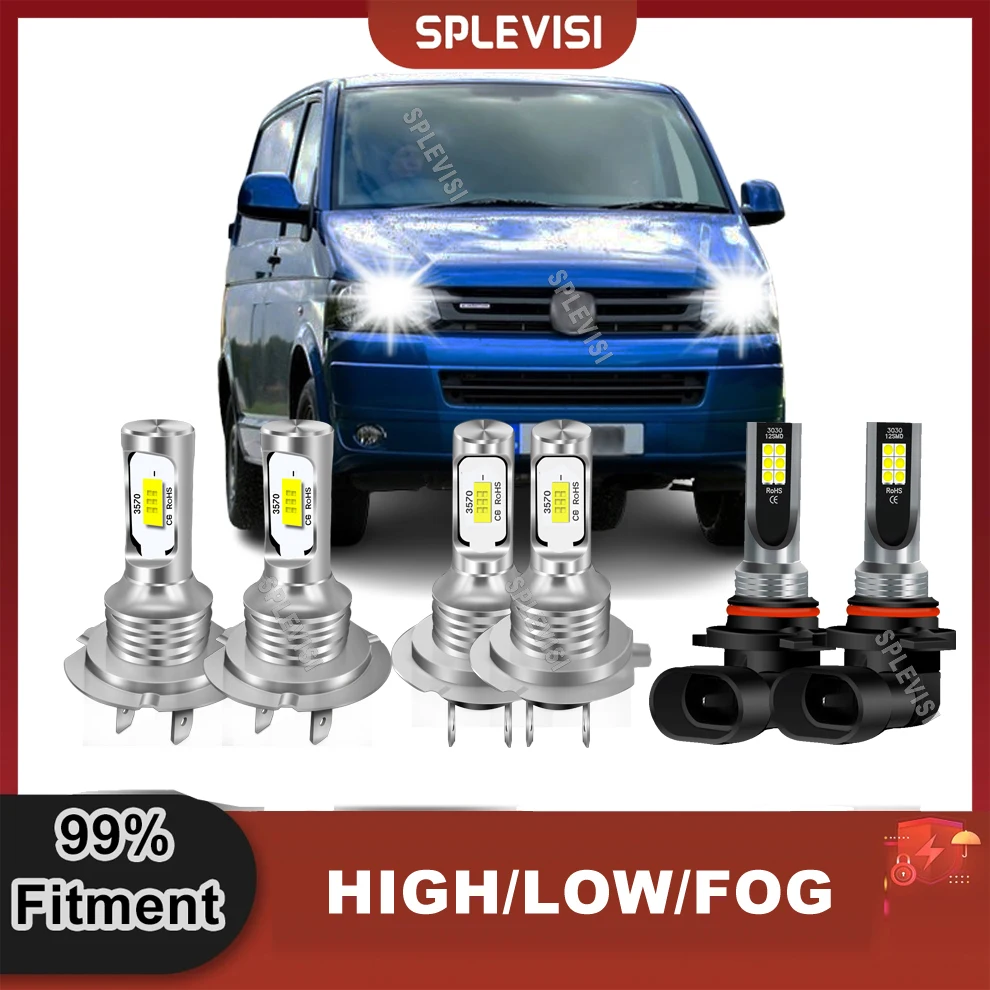 

H7 H7 9006 Car Headlight High Low Beam Foglamp LED Bulbs For VW Transporter T5 2003-2014 2004 2005 2006 2007 2008 2009 2010 2011