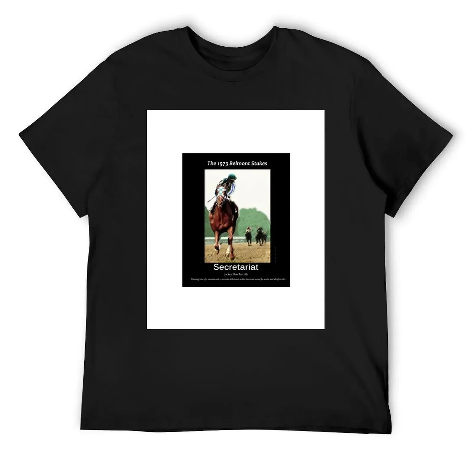 

Secretariat Winning the 1973 Belmont Stakes T-Shirt boys whites customizeds oversized t shirt men