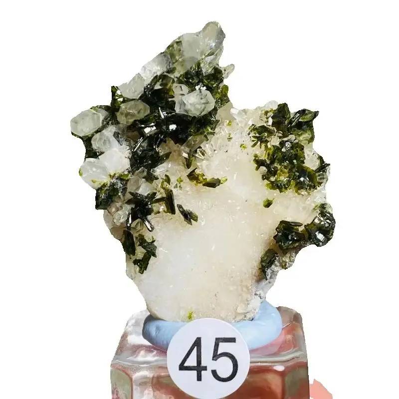 Rare Natural Raw Garden Crystal Epidote Symbiotic Mineral Specimens Healing Quartz Stones Rock