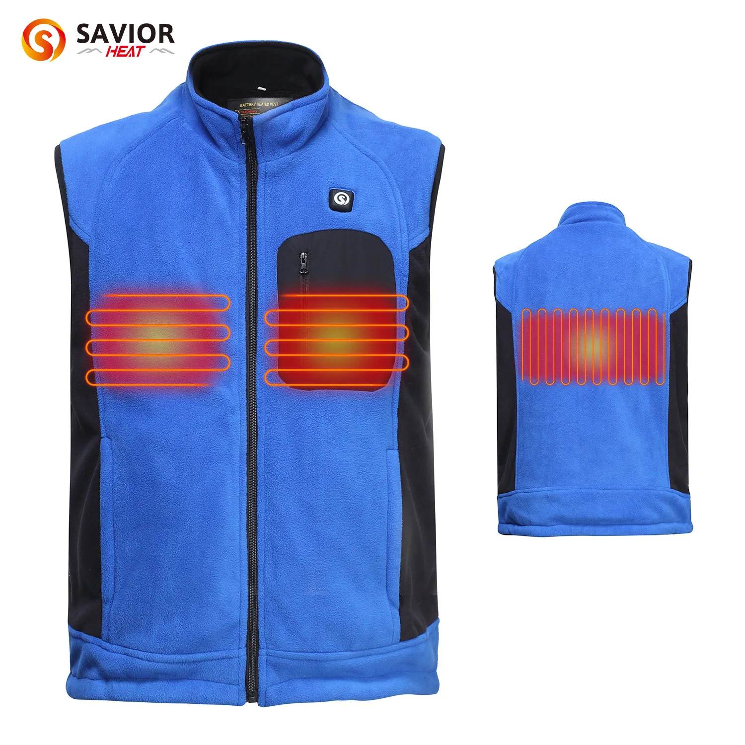 SAVIOR HEAT Battery Heated Vest Outdoor Sports Flexible Thermal Heat Electric Heating Vest Winter Warm Jacket for Man and Women