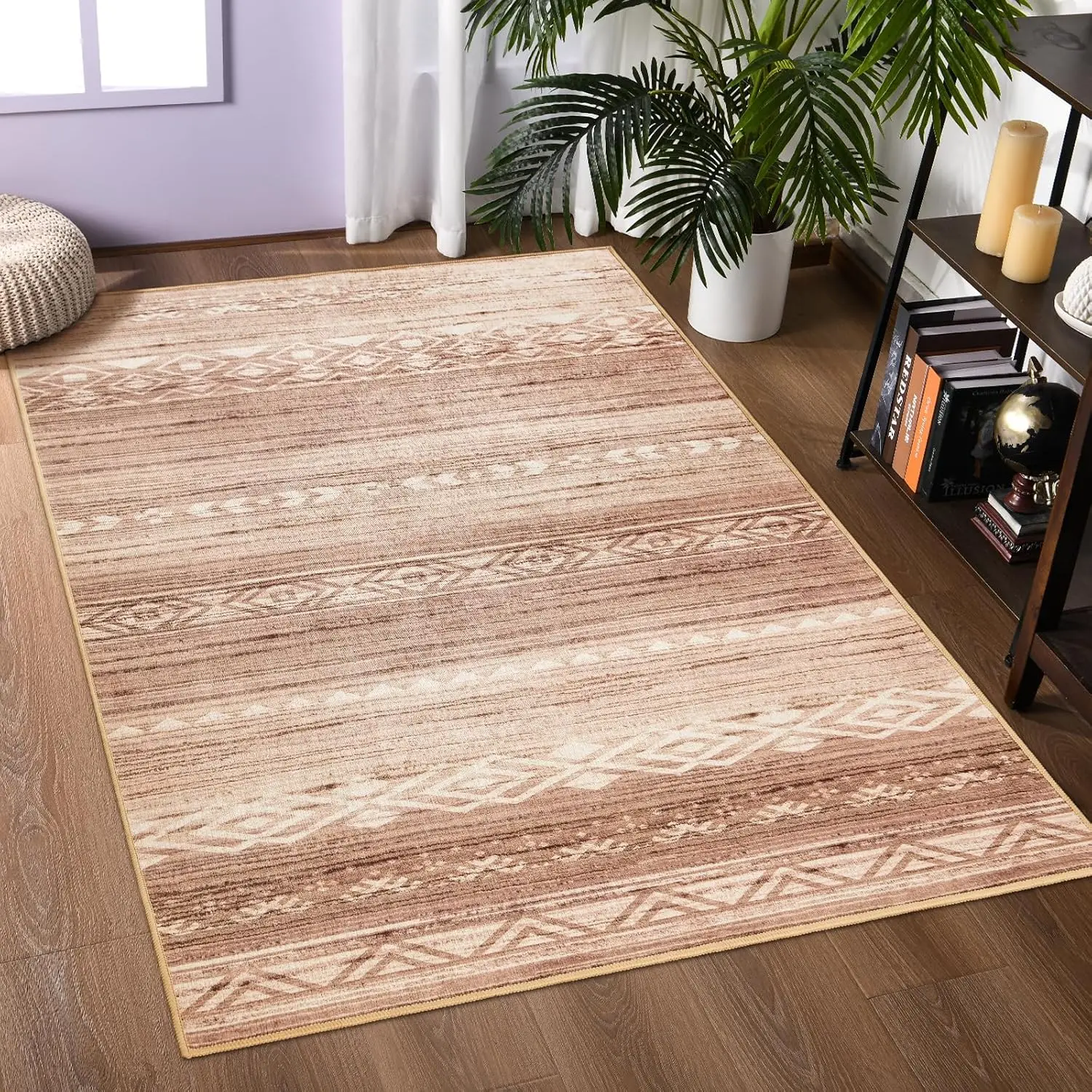 

Living Room Rugs Washable Farmhouse Neutral Large Moroccan Geometric Soft Non Slip Indoor Thin Floor Carpet for Bedroom Dorm