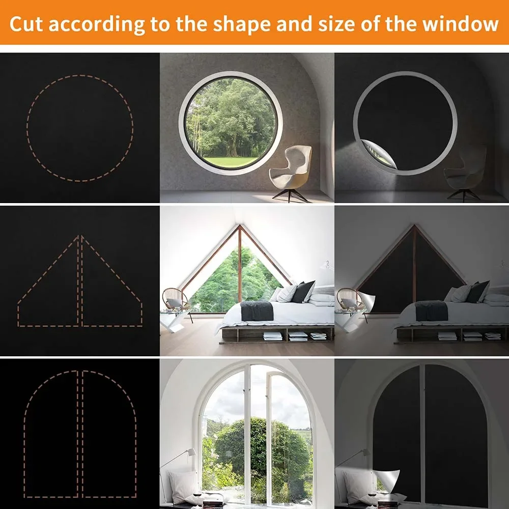 210D ضوء قابل للإزالة حجب أحلك نافذة القماش DIY بها بنفسك إجمالي زجاج التعتيم الخصوصية سواد نافذة تينت نافذة سوداء ملصق