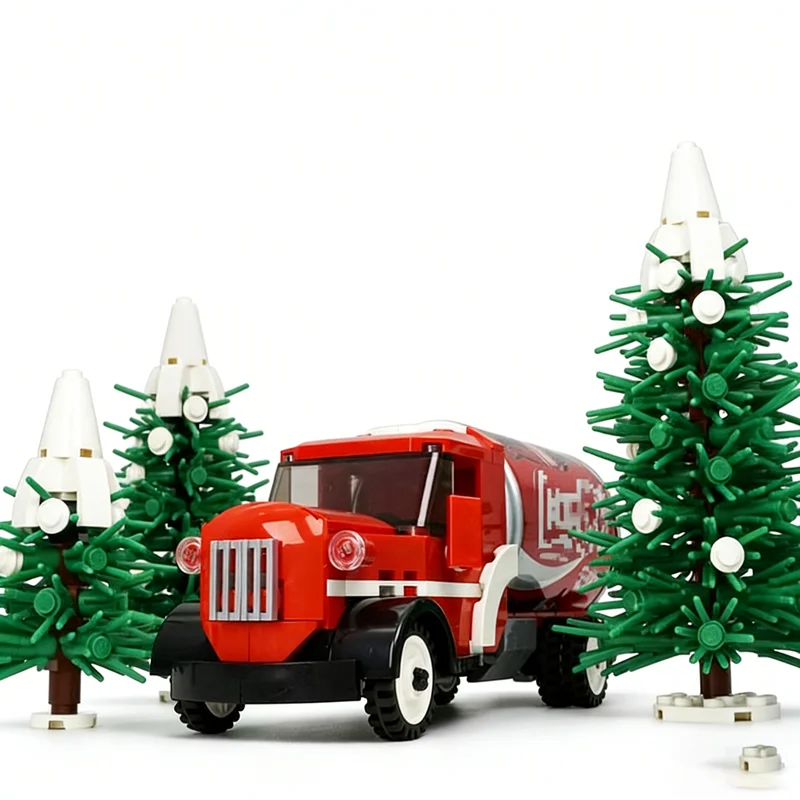 193 pezzi MOC camion cisterna vintage bevande analcoliche può modello di traffico cittadino blocchi di costruzione regali di Natale giocattoli da costruzione mattoni