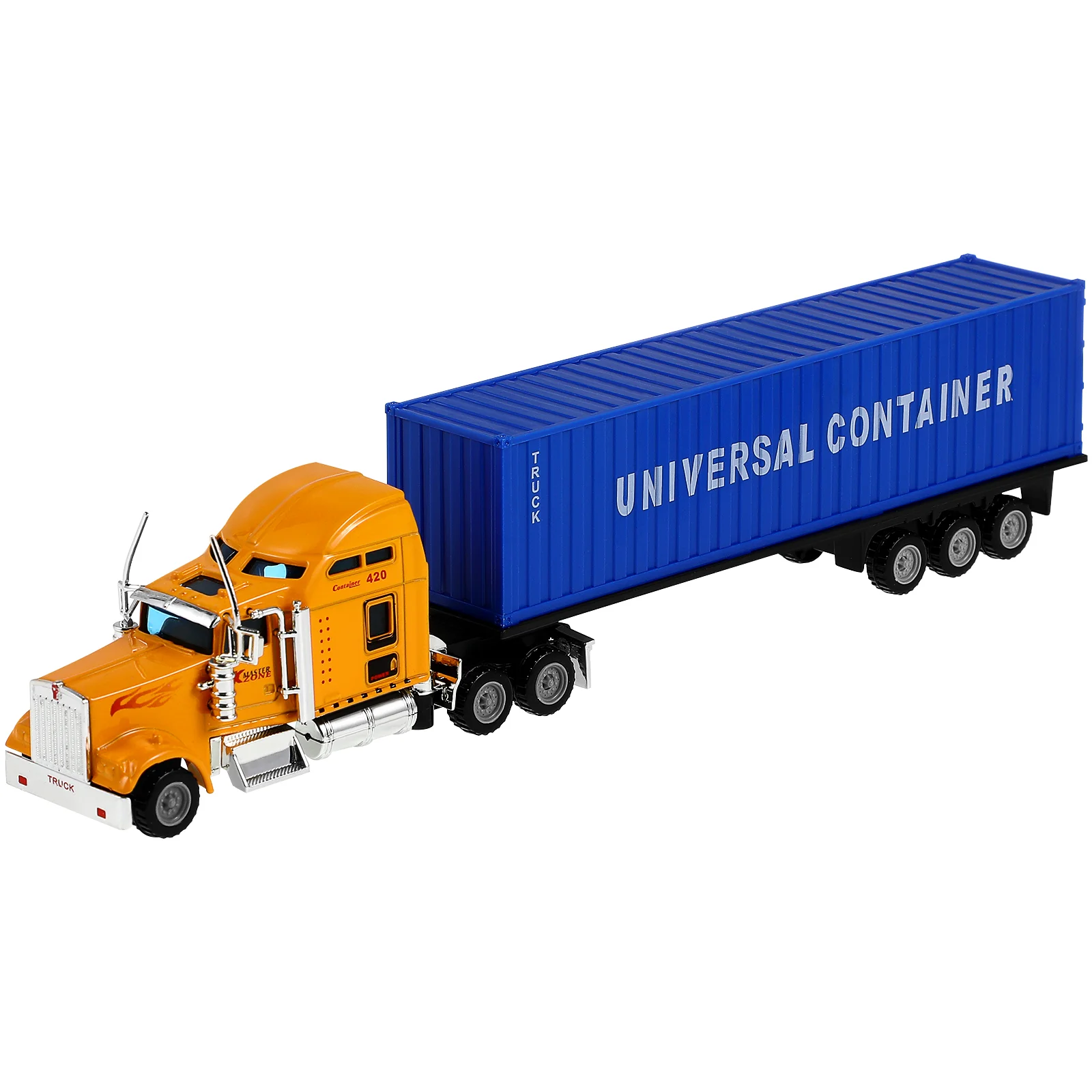 

Toy Container Truck Flatbed Diecast Semi Trucks Mini Model Alloy for Boys Child Car