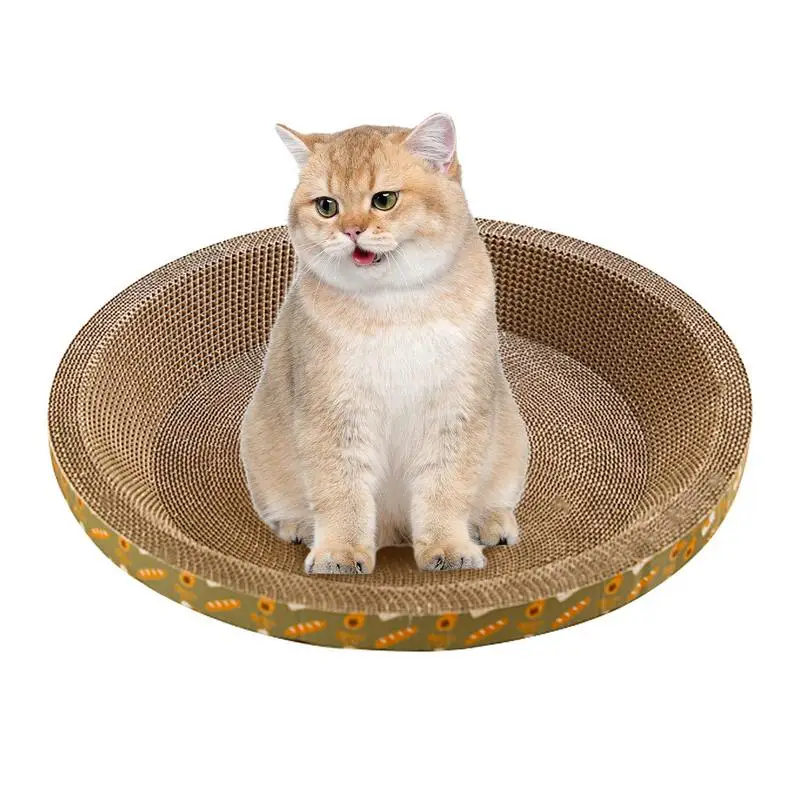 Cat Scratch Pad High-Density Corrugated Cat Scratching Box Round Cat Scratcher Pet Supplies For Indoor Cats Relieves Stress