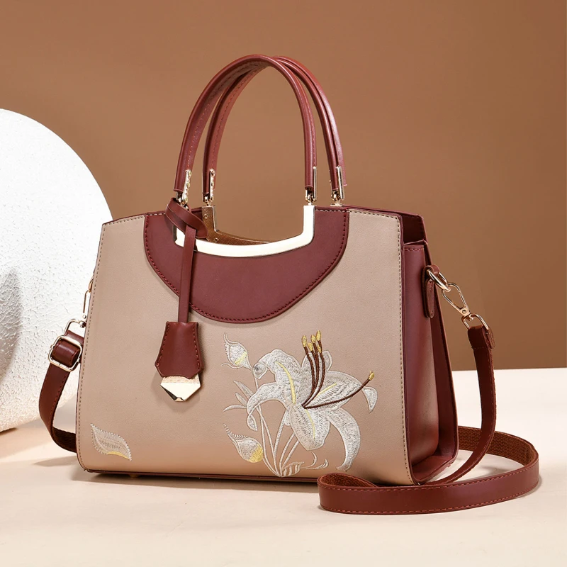 Vintage Printed Handbags for Women, Large-Capacity Casual Shoulder Bags for Ladies, 3-Piece Women's Bag Set
