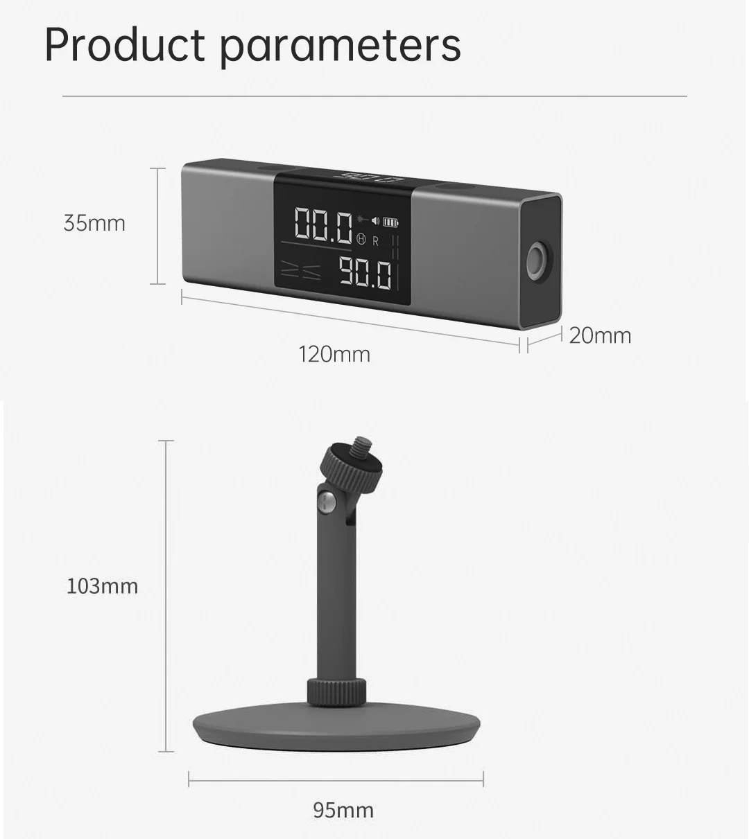 Luka LI1 alat ukur Laser, Inclinometer Digital pengukuran sudut Digital Inclinometer tipe-c pengisian Laser