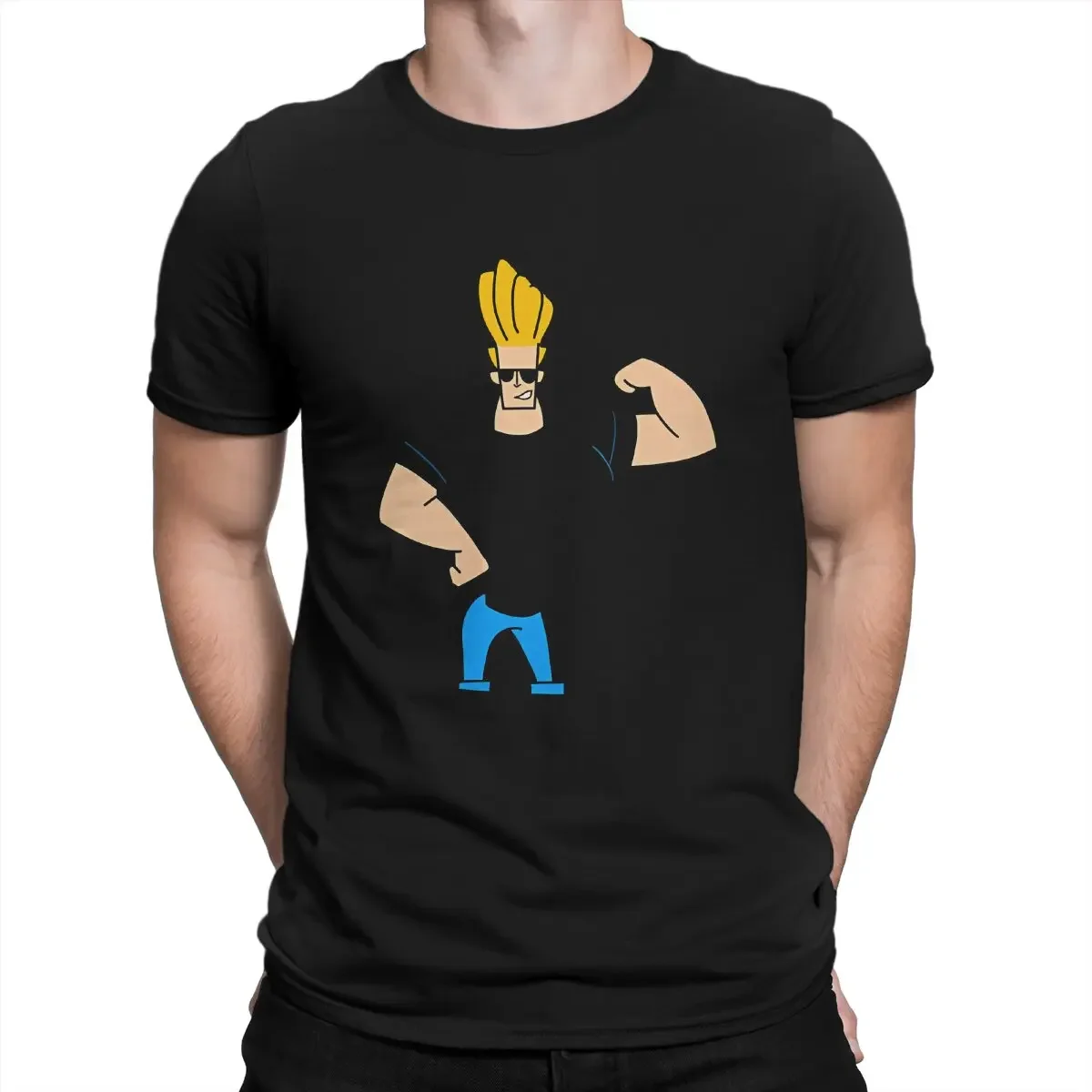 Johnny 2024 Short Sleeve Bravo Cartoon T Shirts Round Collar Tops Men\'s T-Shirt Its Johnny Crazy Cotton Tee Shirt Gift Idea