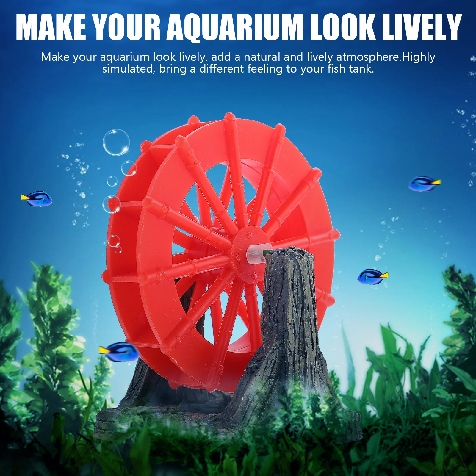 

Resin Wear resistant Windmill Decor Aquarium naments Fake Fish Tank Supply L scaping Decoration Desktop Accessory Pet Supplies