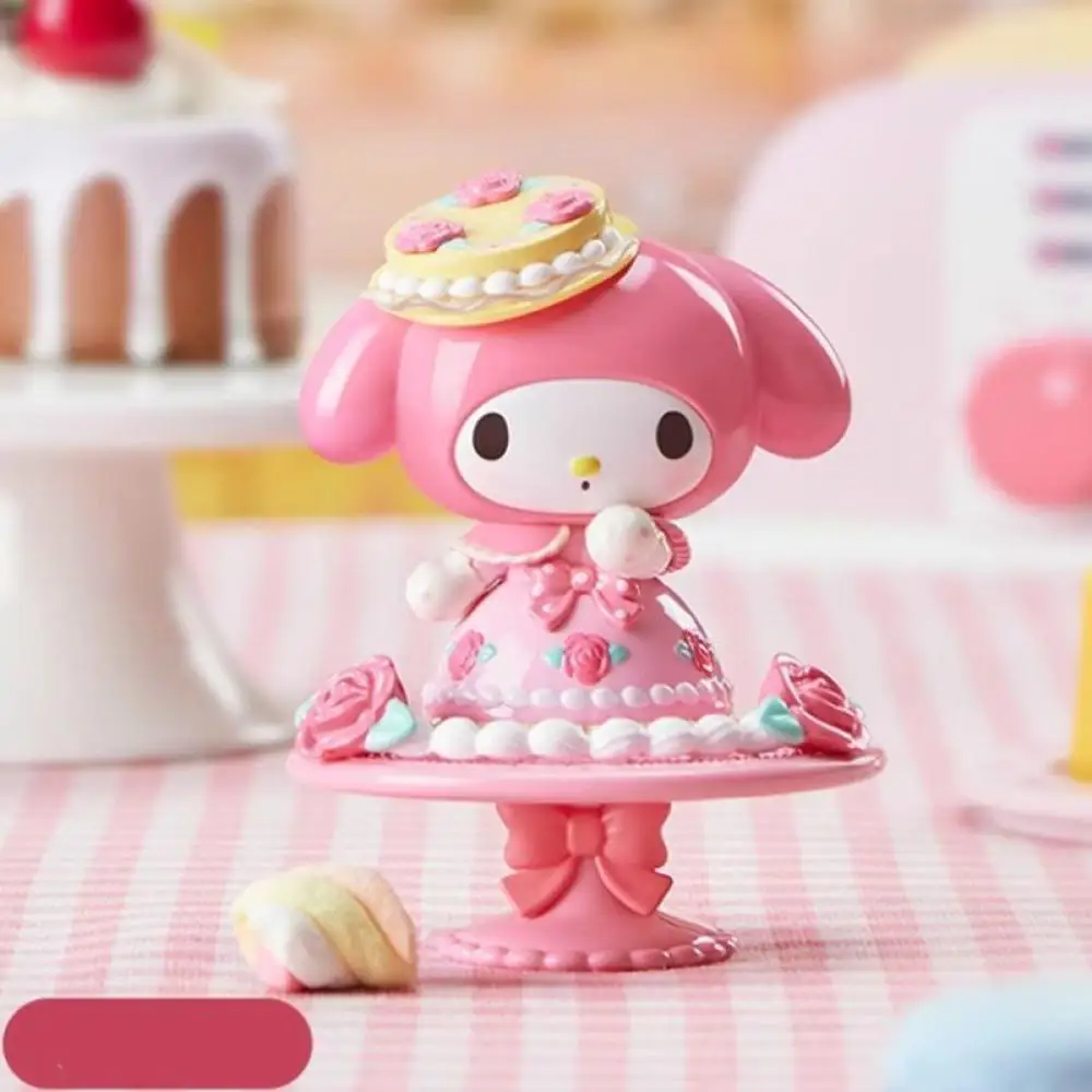 Sanrio Melody Afternoon Tea Series meisjesachtig hart aardbei pop Garage Kit Cartoon cake plug-in model Desktop ornament meisje speelgoed