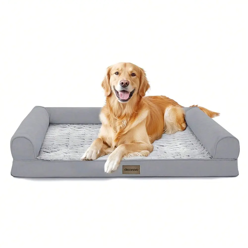 

Dog Supplies Pet Furniture And Beds Dog Bed Orthopedic Waterproof Dog Sofa Bed With Bolster Soft Velvet, Washable Cover, NonSlip