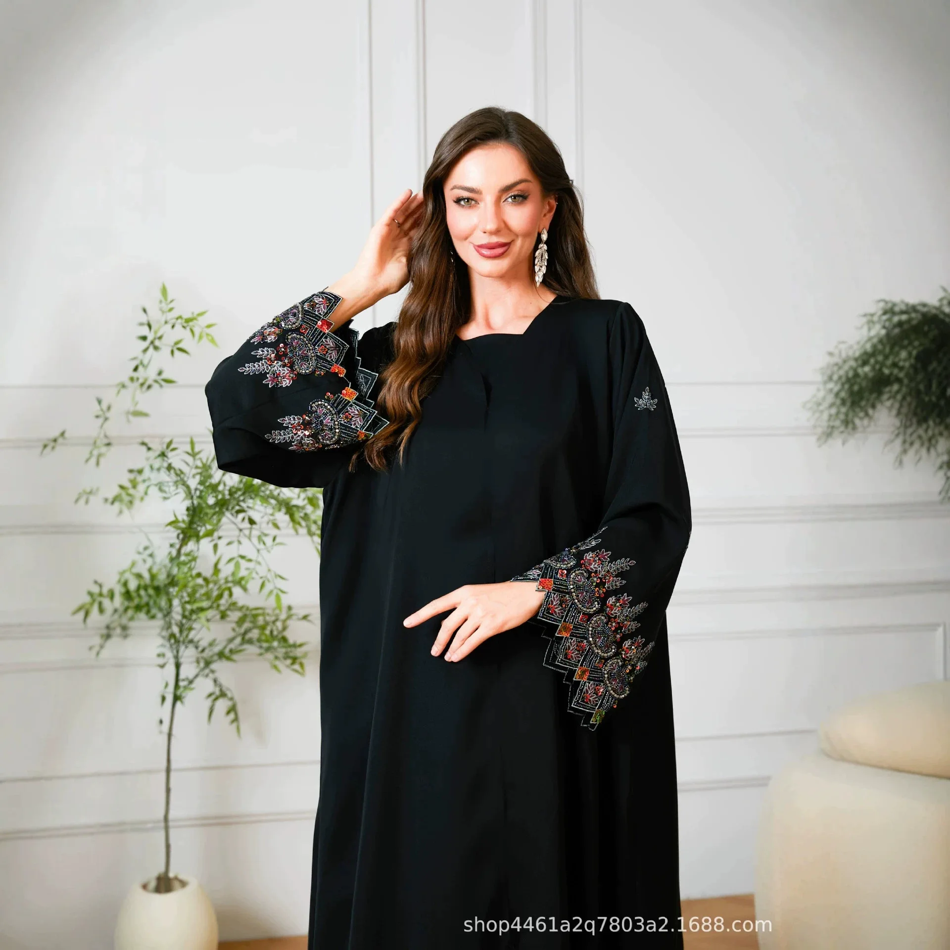 Embroidery Arabic - Gaun Lebaran Muslim Abaya Wanita Payet