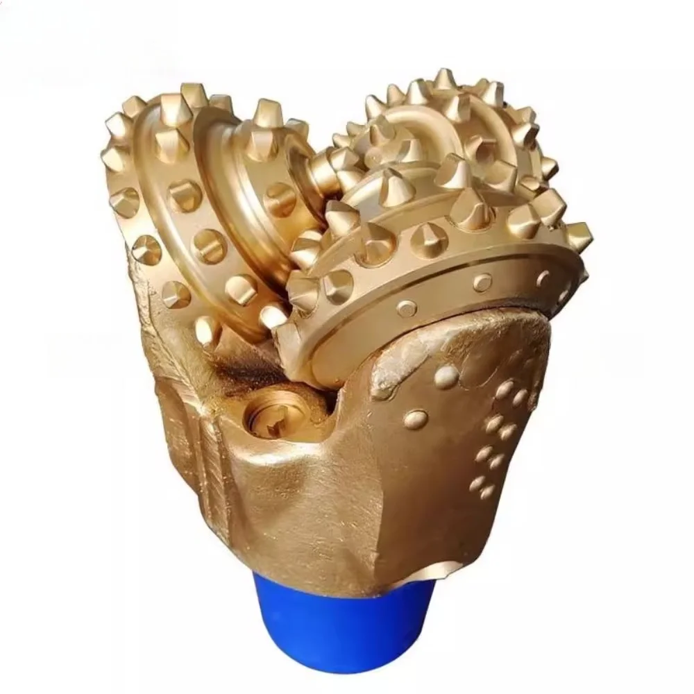 

Three cone rubber seal carbide water well formation roller drill bit