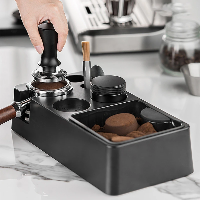 51/54/58mm ABS Coffee Portafilter Rack Distributor Holder Espresso Tamper Mat Stand Espresso Knock Box Coffee Accessories