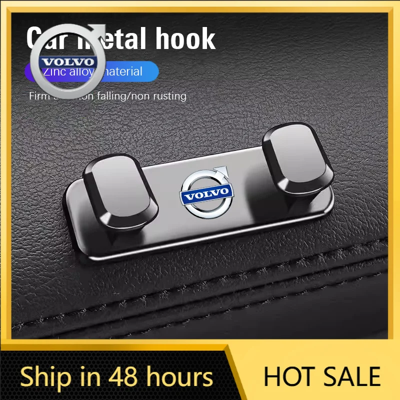 

2026 Hot For VOLVO Zinc Alloy Car Hook Randomly Pasted Storage Bracket For Volvo XC90 V90 V60 XC60 V40 S80 S60 S90 C40 XC40 V70