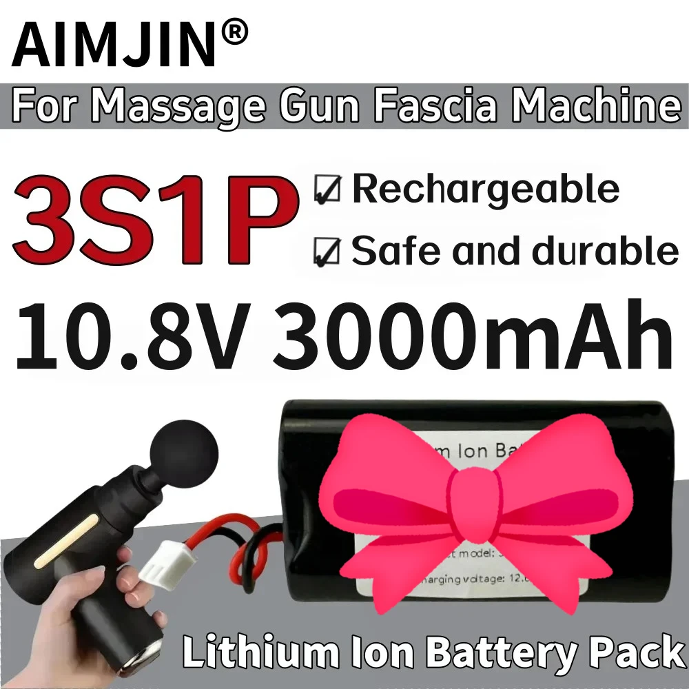

high quality 18650 3S1P Lithium-ion Rechargeable Battery Pack 10.8V 3000mAh For Massage Gun Fascia Machine Battery