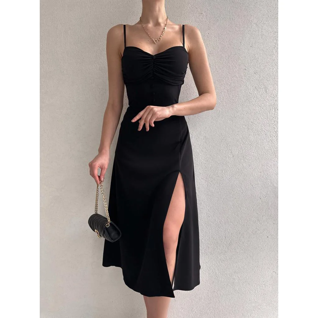 

25 Year Summer New Trend Waist Cinching Camisole Dress 23048