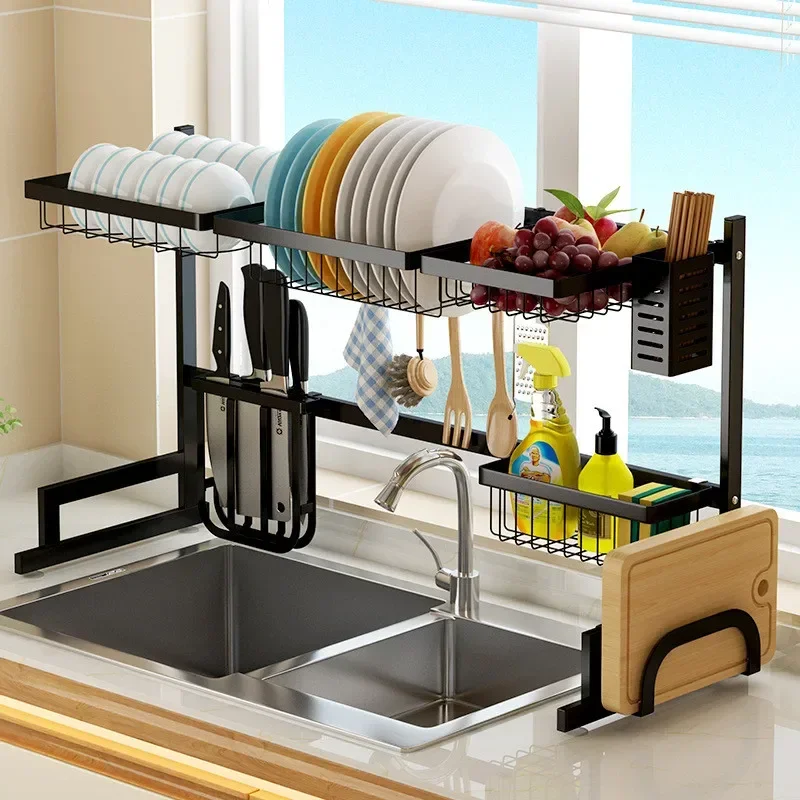 Stainless Steel Dishes Rack Kitchen Sink Drain Rack Kitchen Oragnizer Rack Dish Shelf Sink Drying