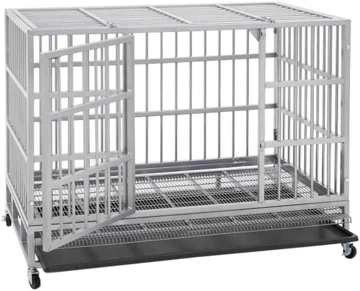 

42 inch Heavy Duty Indestructible and Escape-Proof Dog Crate Cage Kennel for Large Dogs, High Anxiety Dog Crate