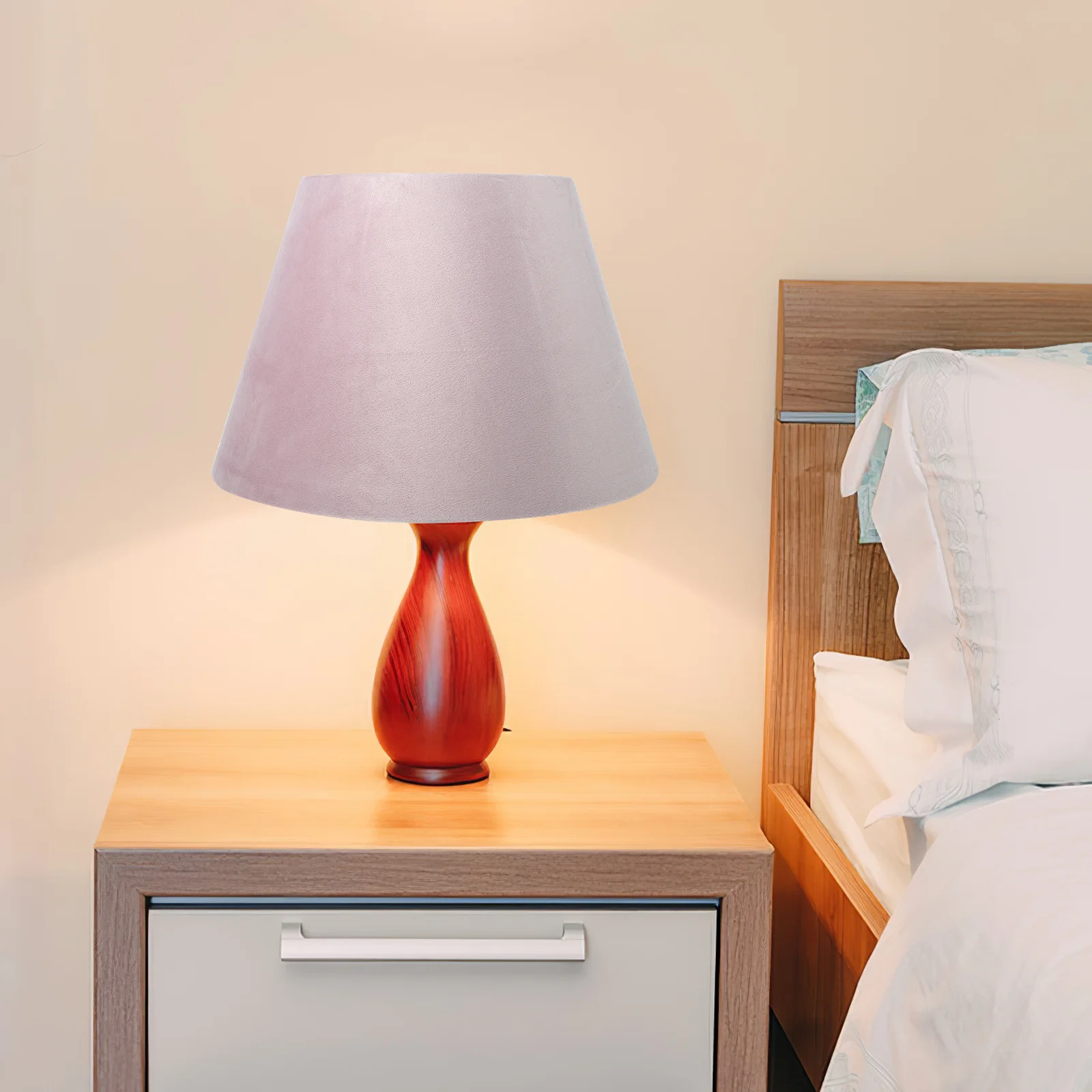 

Cloth Lampshade 30cm E14 E27 Base European Style Desk Wall Light Cover Warm Atmosphere Durable Replacement Indoor Lighting